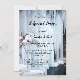 Fryst vattenfallets riskristaller Rehearsal Dinner Inbjudningar