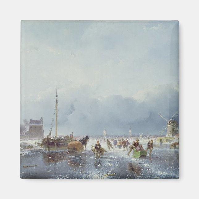 Fryst vinterscen magnet (Framsidan)