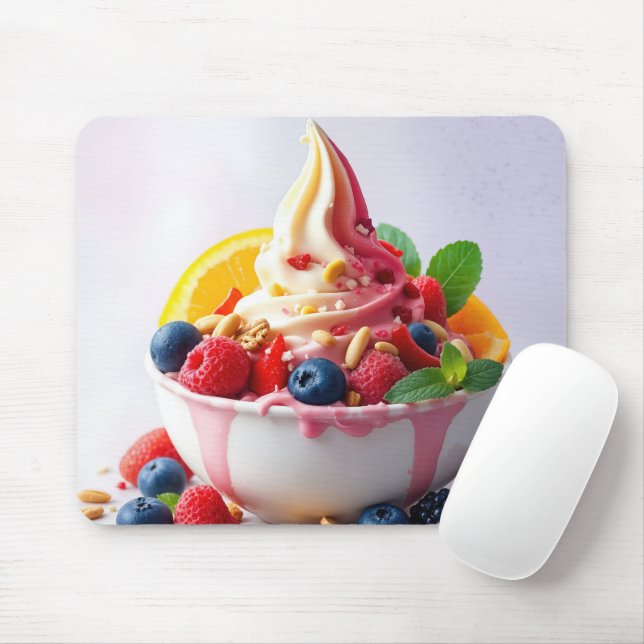 Fryst Yogurt Med Frukt och Nötter Musmatta (Med mus)