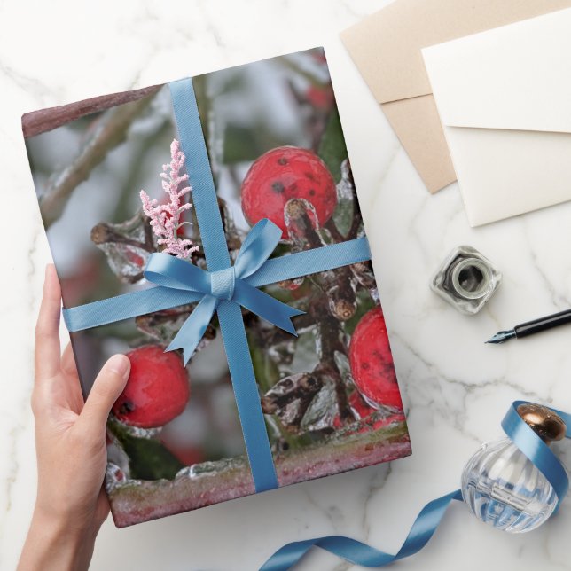 Frysta bär på en trädgren Foto  Presentpapper (Gifting)