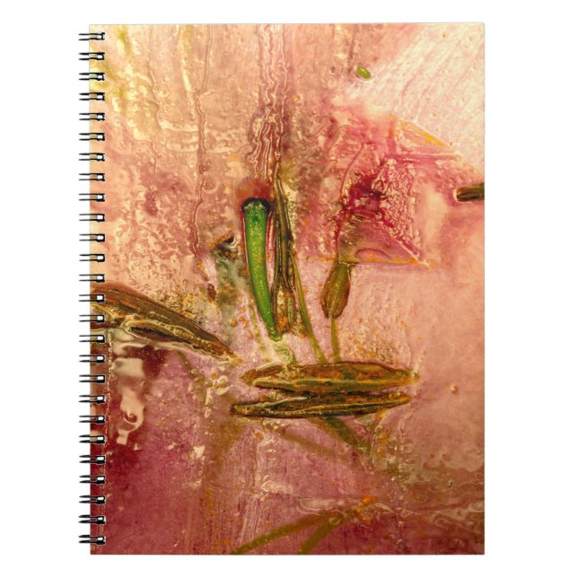 Frysta blommor och löv. BLOMMAR i UNGE Anteckningsbok (Framsidan)