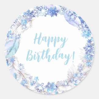 Frysta födelsedagstäckare runt klistermärke