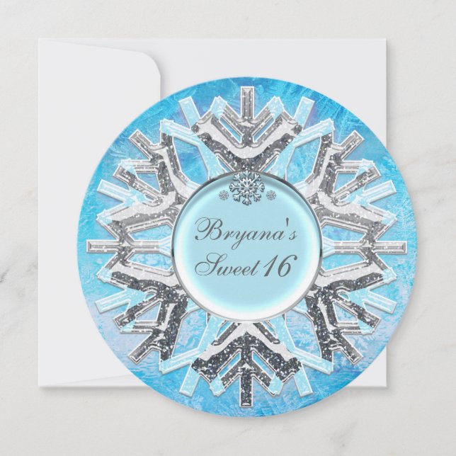 Frysta inbjudningar till isvinter Wonderland Sweet (Framsida)