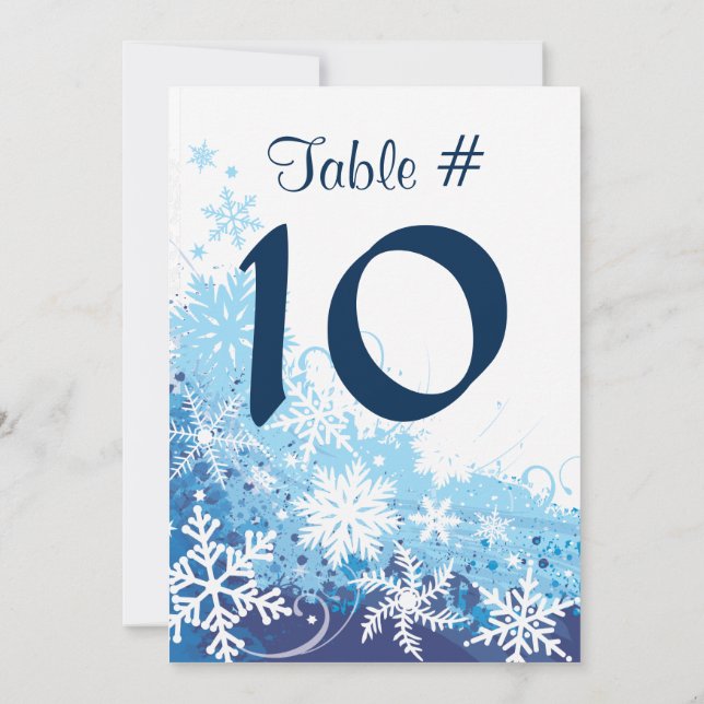 FRYSTA SNÖFLINGOR Pub Bat mitzvah Bordsnumret Inbjudningar (Baksida)