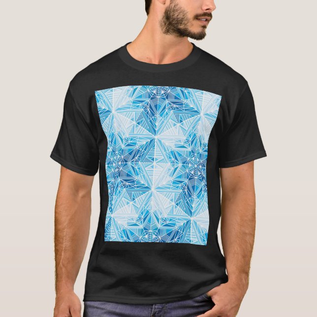 Frysta stjärnor, Snöflingor sjölösa Mönster. T Shirt (Framsida)