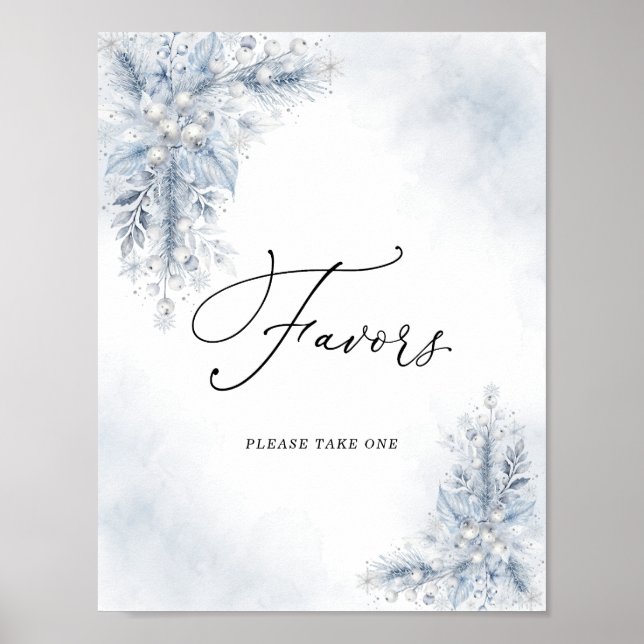 Frysta vita bär Vinter Bröllopsdusch Gåvor  Poster (Framsidan)