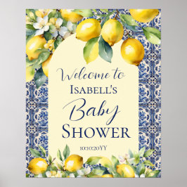 Frystorkade plattor, vattenfärg citron baby poster