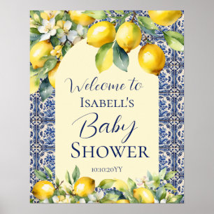 Frystorkade plattor, vattenfärg citron baby poster