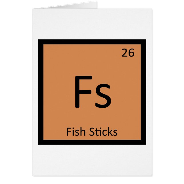Fs - Fiskpinnar Kemi Periodiska Systemet Symbol Hälsningskort (Framsidan)