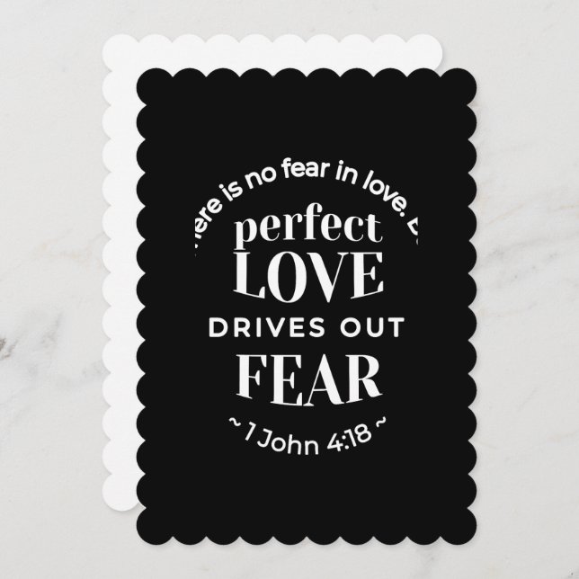 FS 'Fullkomlig kärlek driver ut all fruktan' - 1 J Inbjudningar (Fram/baksida)