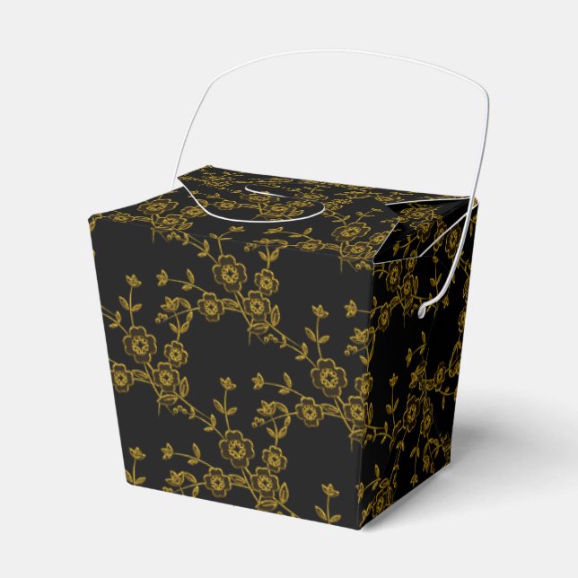FS Stil 1-Black-Guld-PARTY FAVOR BOXES Presentaskar (Framsidan Sidan)