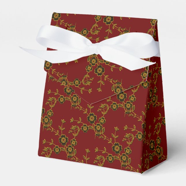 FS Stil 1-Red-Guld-FAVOR BOXES tält stil Presentaskar (Framsidan Sidan)