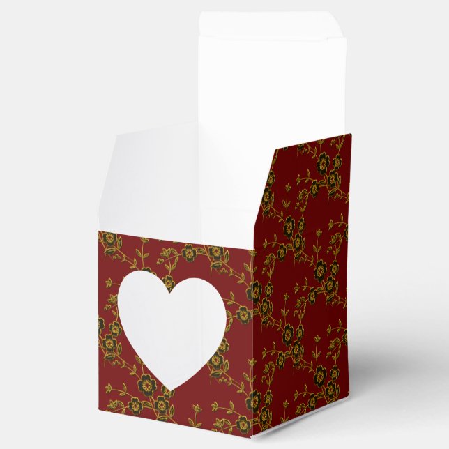 FS Stil 1-Red-Guld-FAVOR-hjärtbox Presentaskar (Öppnad)