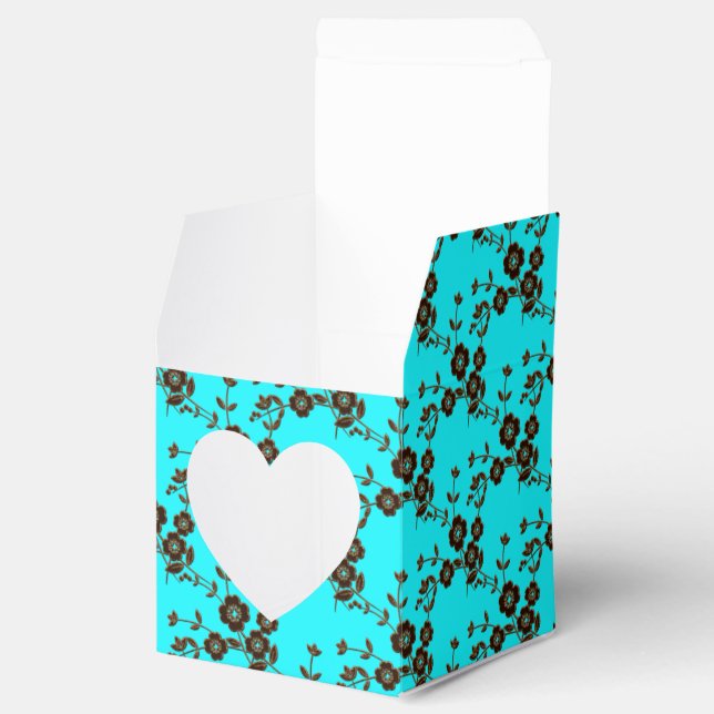 FS Stil 1-Robins Egg-Brown-FAVOR BOXES, hjärtbox Presentaskar (Öppnad)