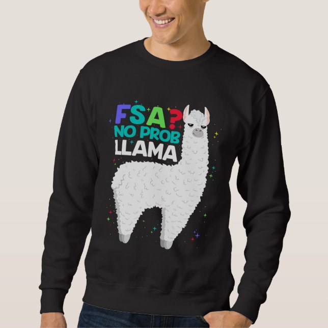 FSA Test No Prob Llama Teacher Exam Testing Lång Ärmad Tröja (Framsida)