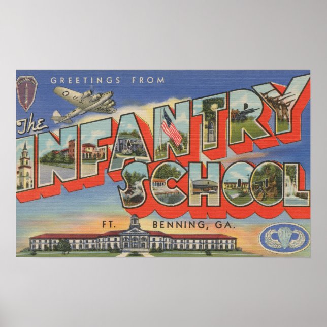 Ft. Benning, Georgien - Infantry School Poster (Framsidan)