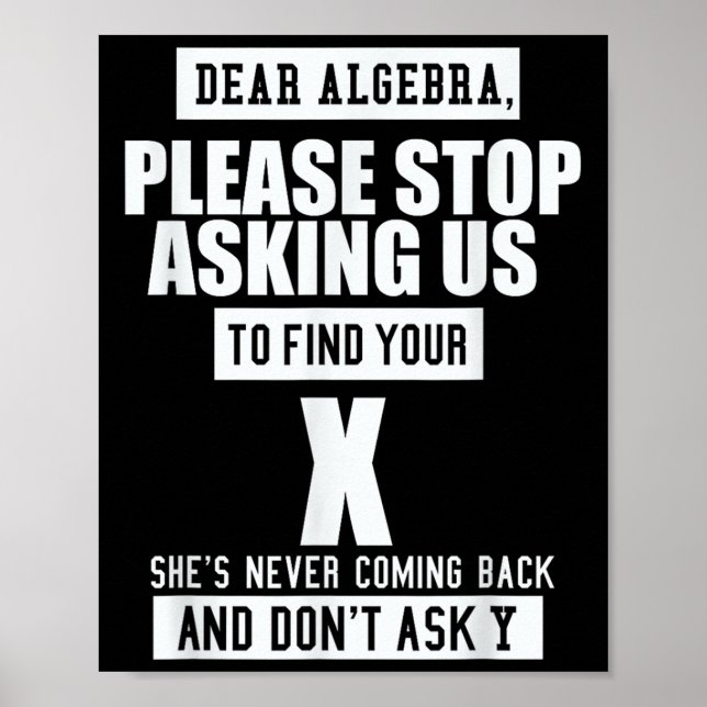 Ft-design Bästa Algebra - Funny Matematisk Sloga Poster (Framsidan)