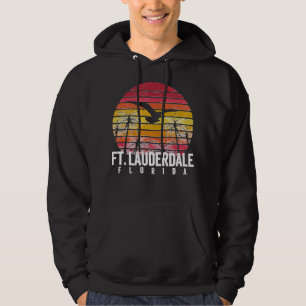 Ft. Fort Lauderdale Florida FL Vintage Retro Distr Hoodie