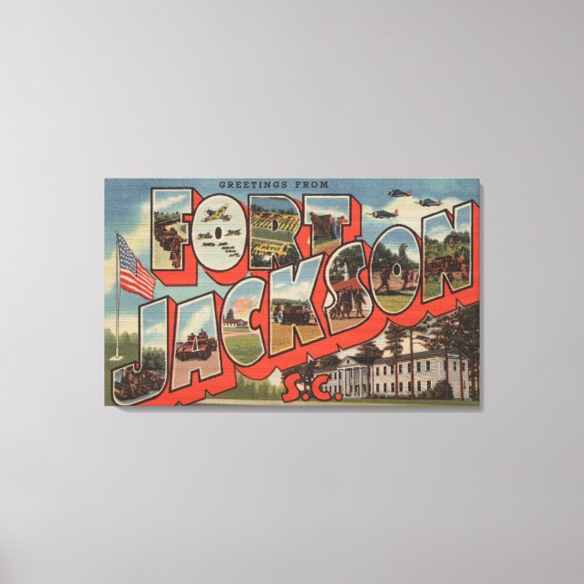 Ft. Jackson, South Carolina - Large Brev Scene Canvastryck (Framsida)