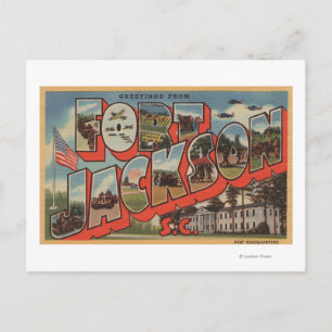 Ft. Jackson, South Carolina - Large Brev Scene Vykort