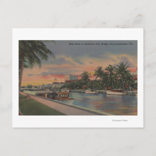 Ft. Lauderdale, FL - New River View & Andrews Vykort