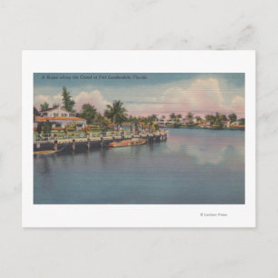 Ft. Lauderdale, Florida - Canal Scene Vykort