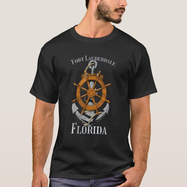 Ft Lauderdale Florida Nycklar Vacation Nautical An T Shirt (Framsida)