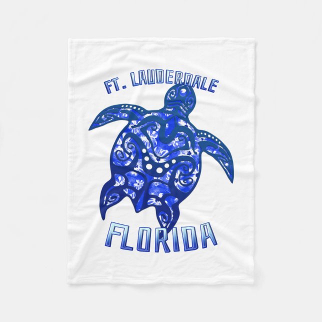Ft Lauderdale Florida Vacation Tribal Turtle Fleecefilt (Framsidan)