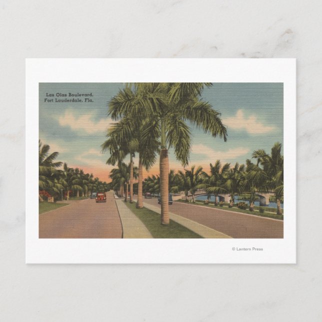 Ft. Lauderdale, Florida - View of Las Olas Vykort (Framsida)