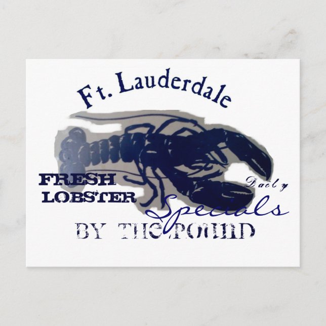 Ft. Lauderdale Fresh Lobster Vykort (Framsida)