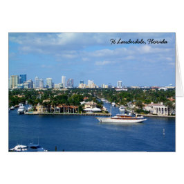 Ft Lauderdale Intracoastal Waterway & Skyline Hälsningskort