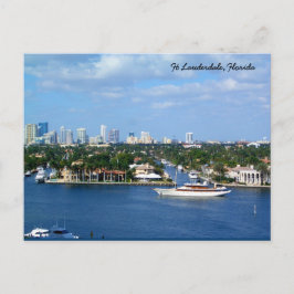 Ft Lauderdale Intracoastal Waterway & Skyline Vykort