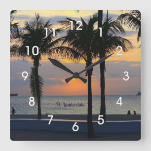Ft. Lauderdale Sunrise Fyrkantig Klocka