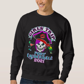 Ft Lauderdale Tjejresa 2021 Sängvätningsparty V Lång Ärmad Tröja