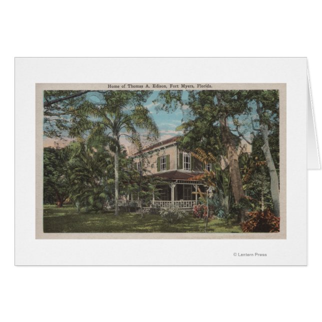 Ft. Myers, Florida - Thomas Edison House Hälsningskort (Framsidan Horizontal)
