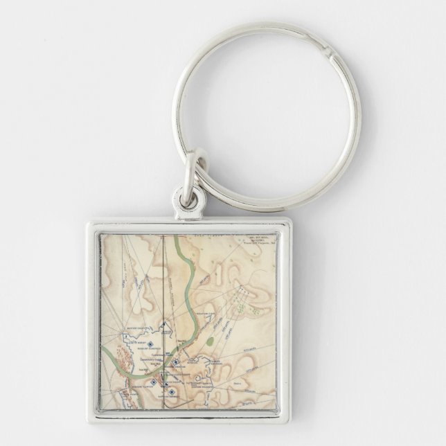 Ft Rosecrans, Tenn Fyrkantig Silverfärgad Nyckelring (Framsidan)