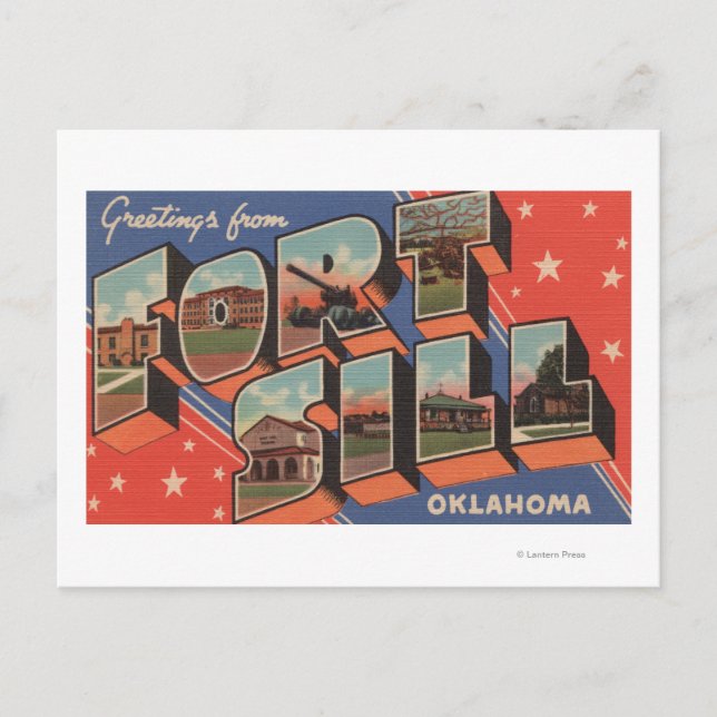 Ft. Sill, Oklahoma - Stora Brev-Scenes Vykort (Framsida)