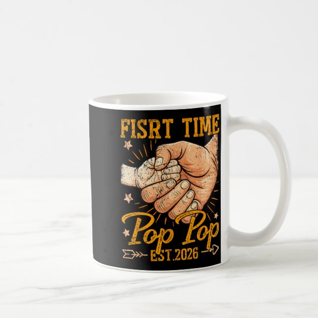 Ft Tid pp Est 2026 Ny Baby Retro Fars Dag Män Kaffemugg (Höger)