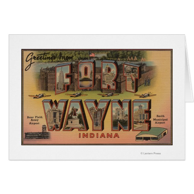Ft. Wayne, Indiana - Large Brev Scenes 2 Hälsningskort (Framsidan Horizontal)