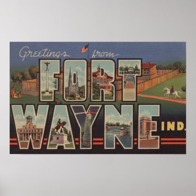 Ft. Wayne, Indiana - Large Brev Scenes 2 Poster (Framsidan)