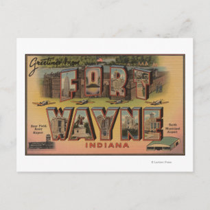 Ft. Wayne, Indiana - Large Brev Scenes 2 Vykort