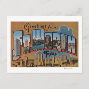 Ft. Worth, Texas - Large Brev Scenes Vykort