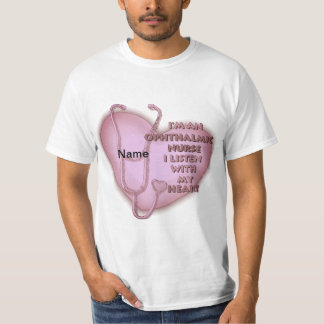 Ftalmisk sjuksköterska med anpassningsbar av röda t shirt