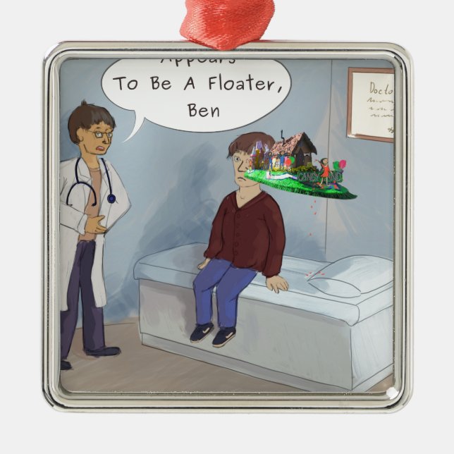 Ftalmologer hittar en Parad Öga Floater Julgransprydnad Metall (Framsidan)