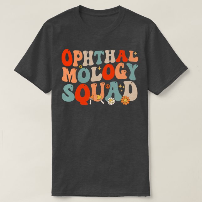 Ftalmologi Squad Retro Stil 2 T Shirt (Design framsida)
