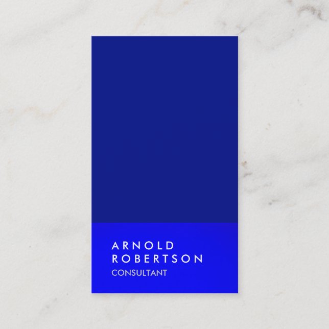 Ftalo Blue-Trendiget Modern minimalistisk enkel Visitkort (Framsida)