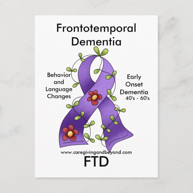 FTD, Frontal Dementia Ribbon Postcard Vykort (Framsida)