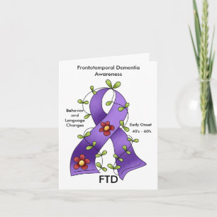 FTD Frontotemporal Dementia Lila Ribbon Notecard Kort