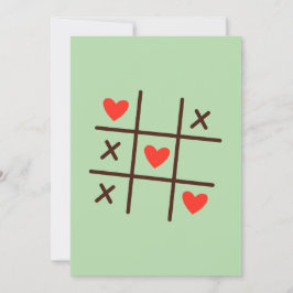 FTic Tac Toe Hearts Valentine Grelache Dankeskarte Tack Kort