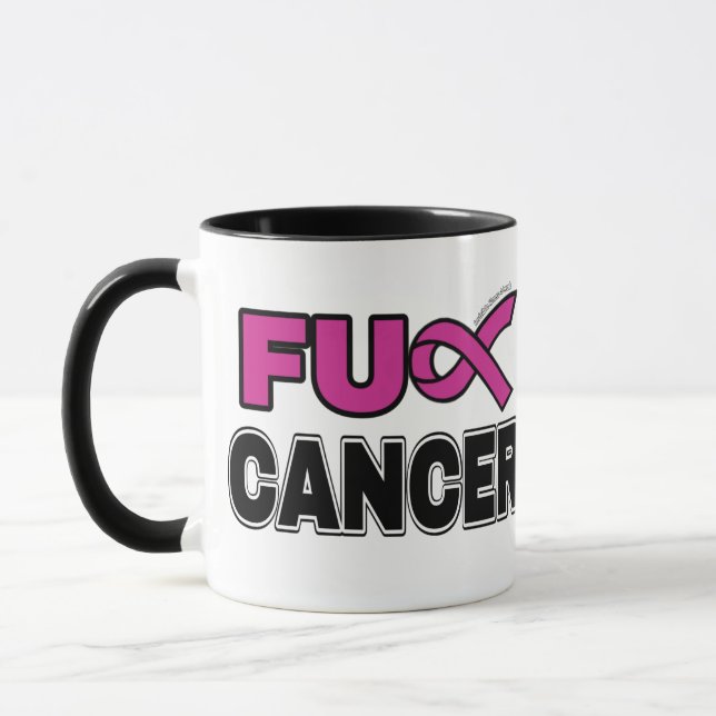 FU CANCER... bröstcancer Mugg (Vänster)